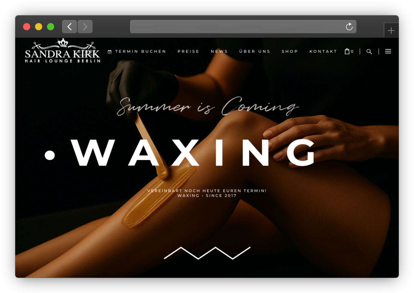 Sandra Kirk Hairlounge Berlin - Website Design für Friseursalon